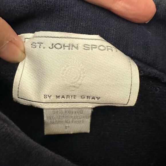 St. John Sport Marie Gray Navy Gold Button Down Jacket & Shorts sz P‎ & M - Picture 8 of 12